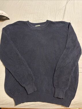 L.L. Bean Navy Ribbed Crewneck Sweater